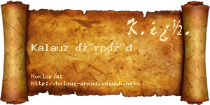 Kalauz Árpád névjegykártya
