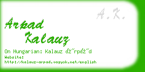 arpad kalauz business card